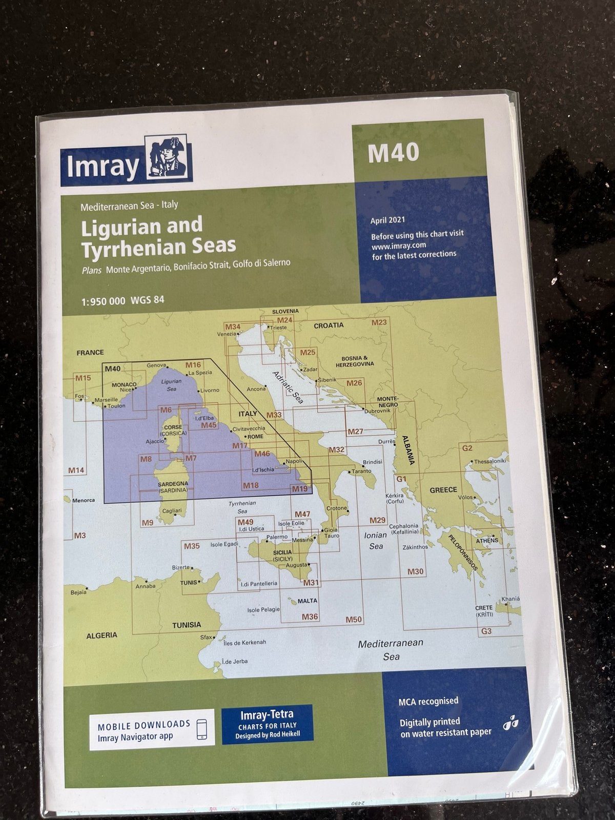 Imray M40 Zeekaart Ligurische en Tyrreense Zee, 2000 tot heden, Nieuw, Landkaart, Europa Overig