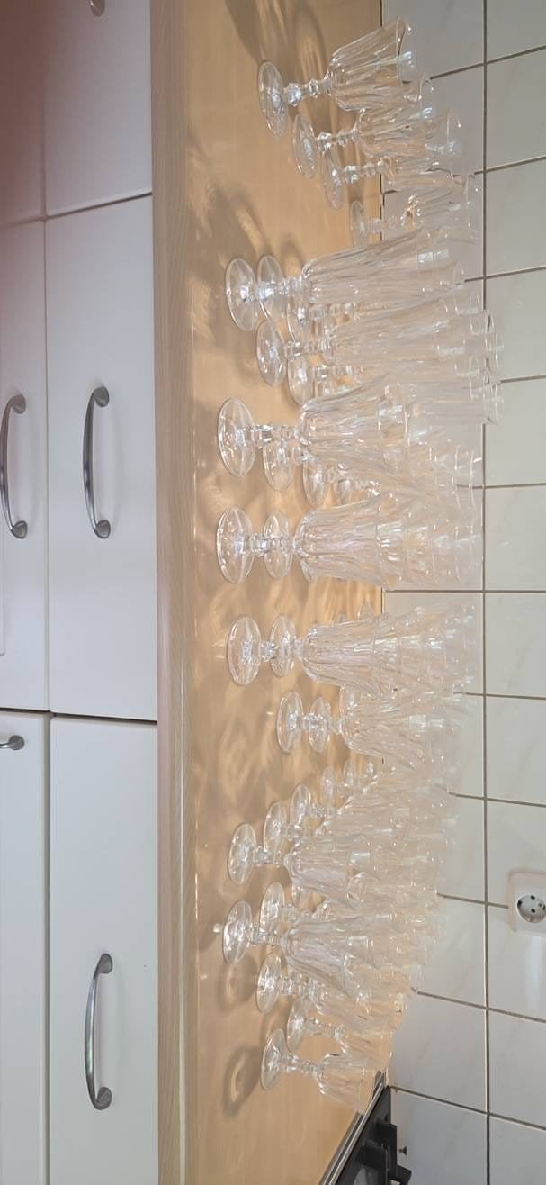 schitterend 54 delig vintage handgeslepen kristalservies, Ophalen