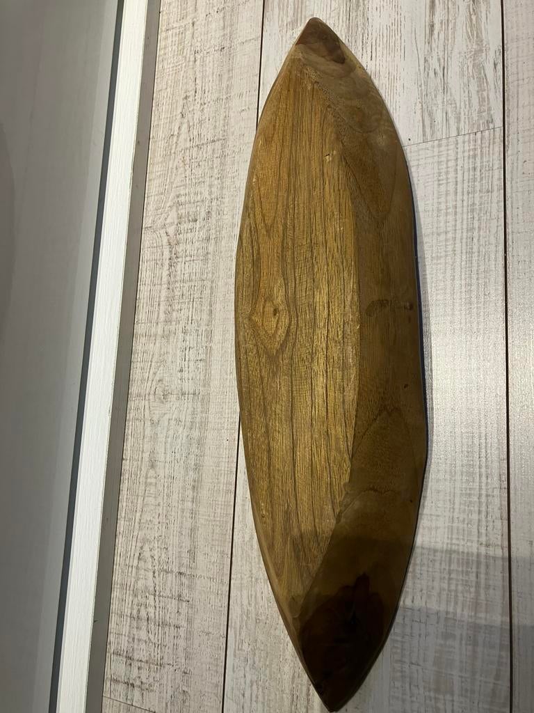 Teak houten schaal, Ophalen, Zo goed als nieuw, Overige vormen, Hout