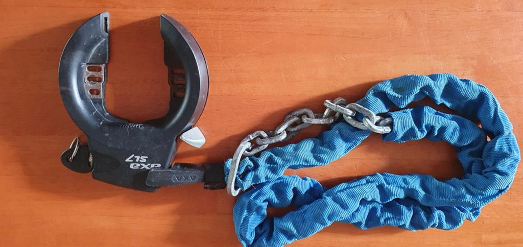 AXA Ringslot SL7 EXP met insteekketting, Fietsen en Brommers, Fietsaccessoires | Fietssloten, Ophalen of Verzenden, Gebruikt, Ringslot