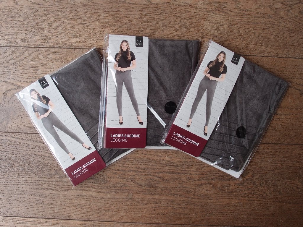 Mooie nieuwe en ongedragen suèdine dames leggings maat S M L, Legging, Bruin, Ophalen of Verzenden, Maat 44/46 (L)