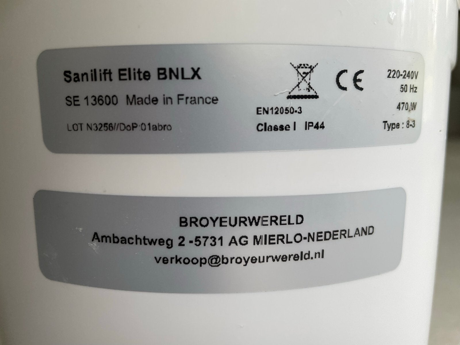 Sanilift Elite BNLX SE 13600 vuilwaterpomp, Ophalen of Verzenden, Zo goed als nieuw, Overige typen