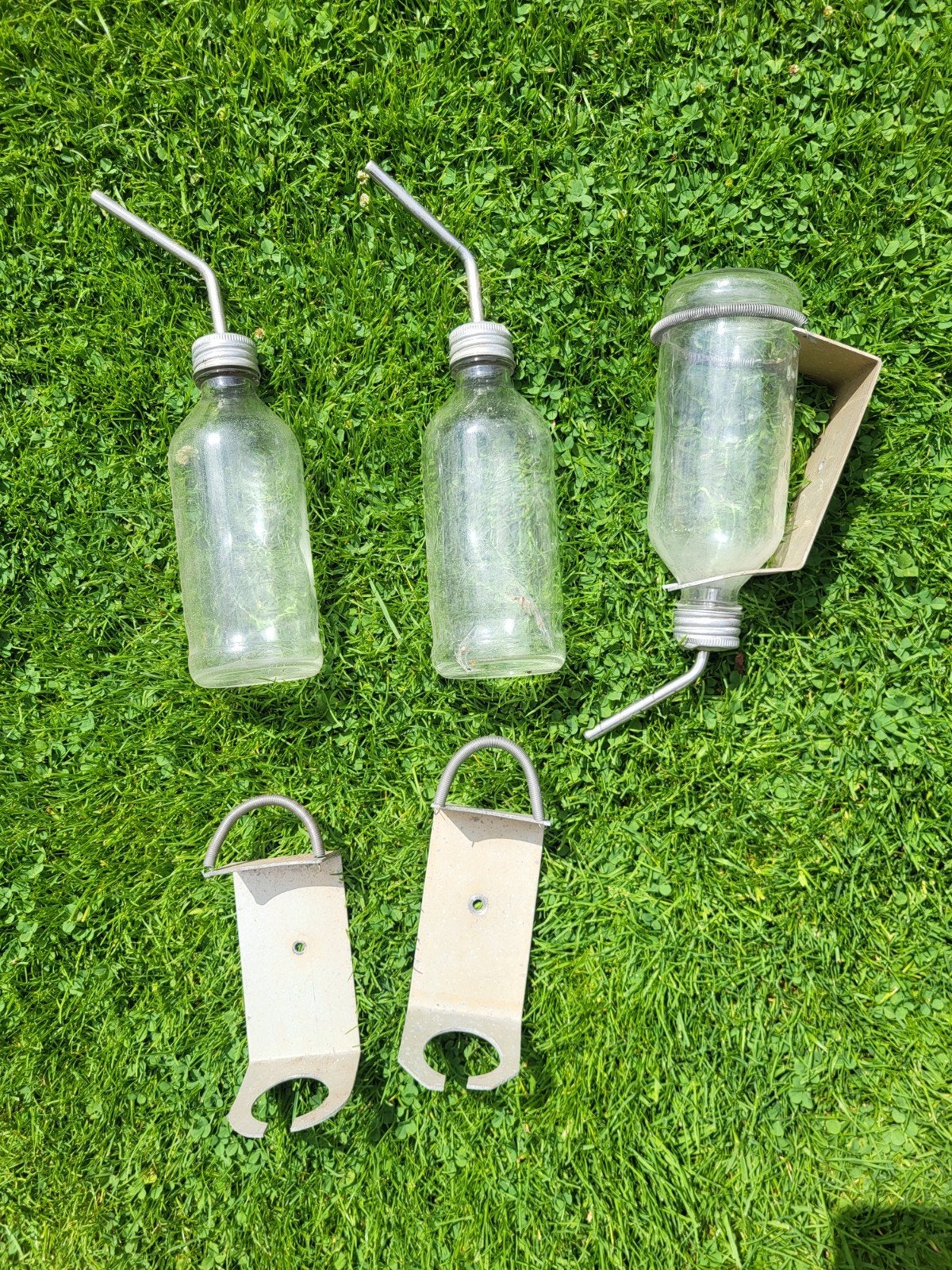 Glazen drinkflessen 500 ml met houder, Ophalen