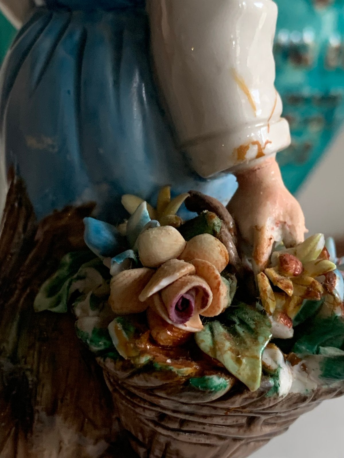 Vintage King's Porselein Beeldje - Meisje met Bloemenmand, Ophalen of Verzenden