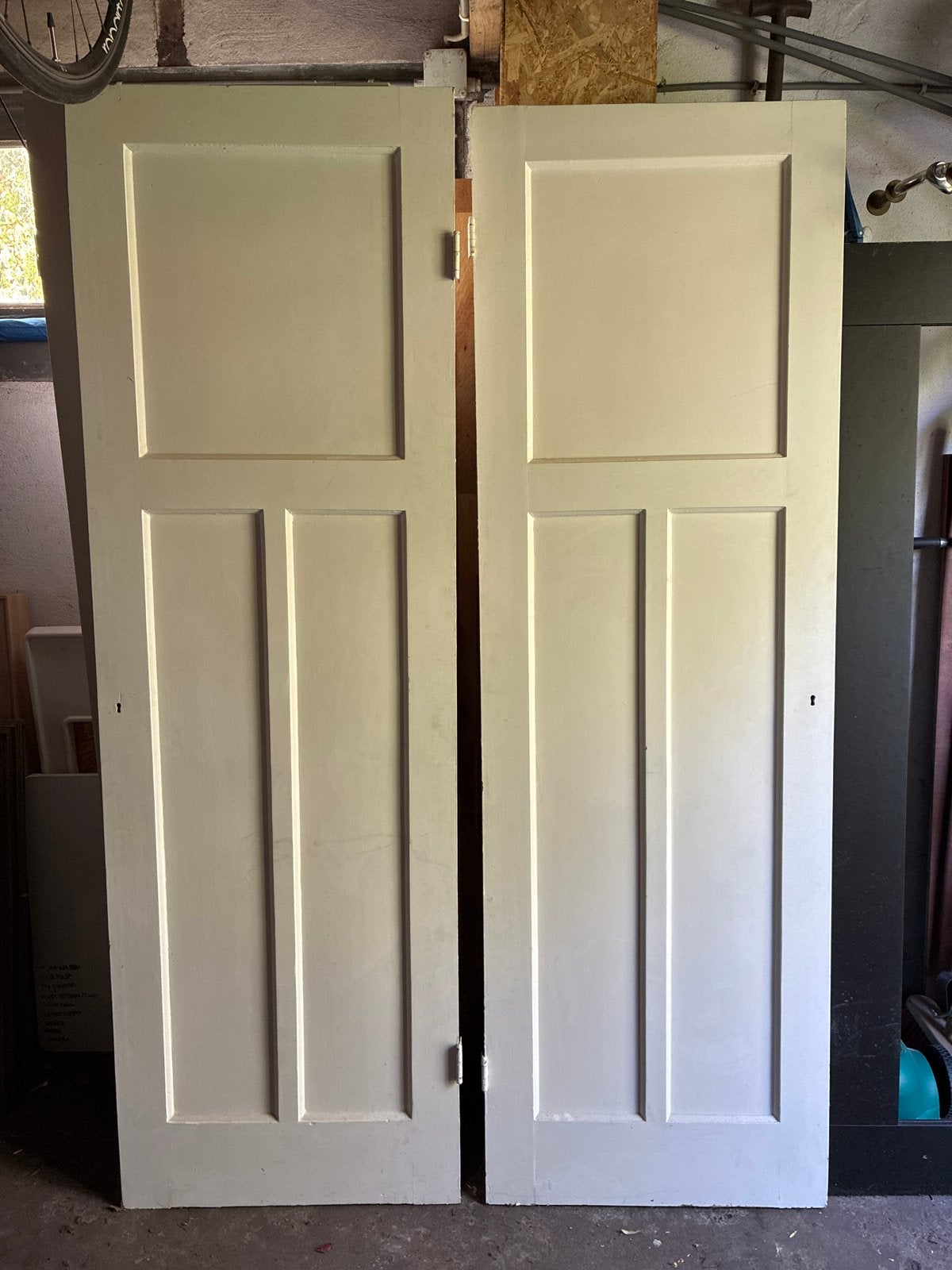 Twee hardhouten paneeldeuren jaren '30 stijl, Ophalen, Gebruikt, 80 tot 100 cm, Binnendeur