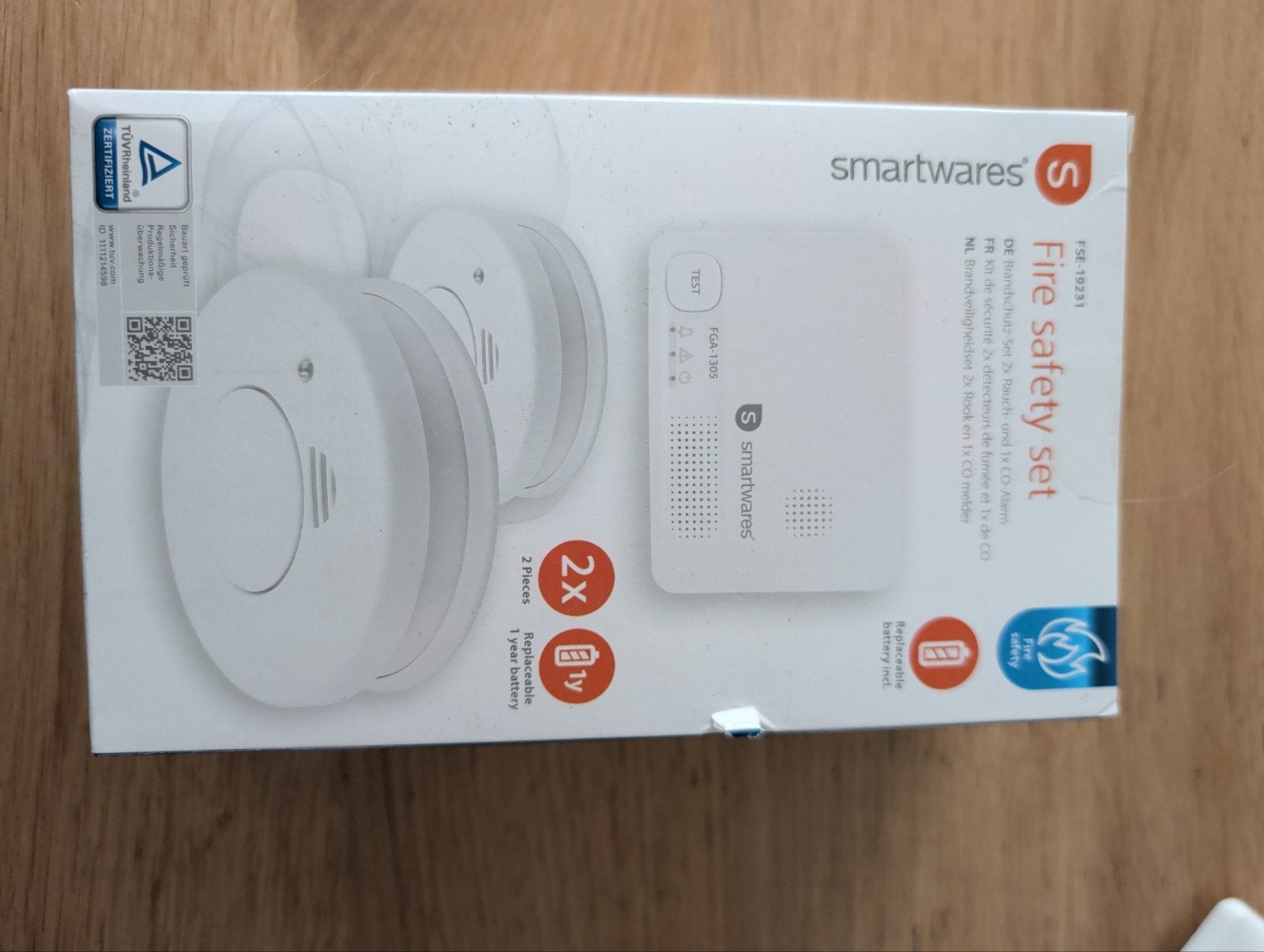 Smartwares Fire Safety Set -2x Rookmelders en CO-melder, Nieuw, Ophalen of Verzenden, Compleet systeem, Rook