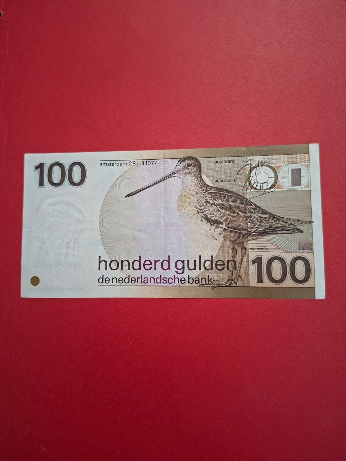 100 Gulden Snip uit 1977 in PR, Ophalen of Verzenden, 100 gulden, Los biljet