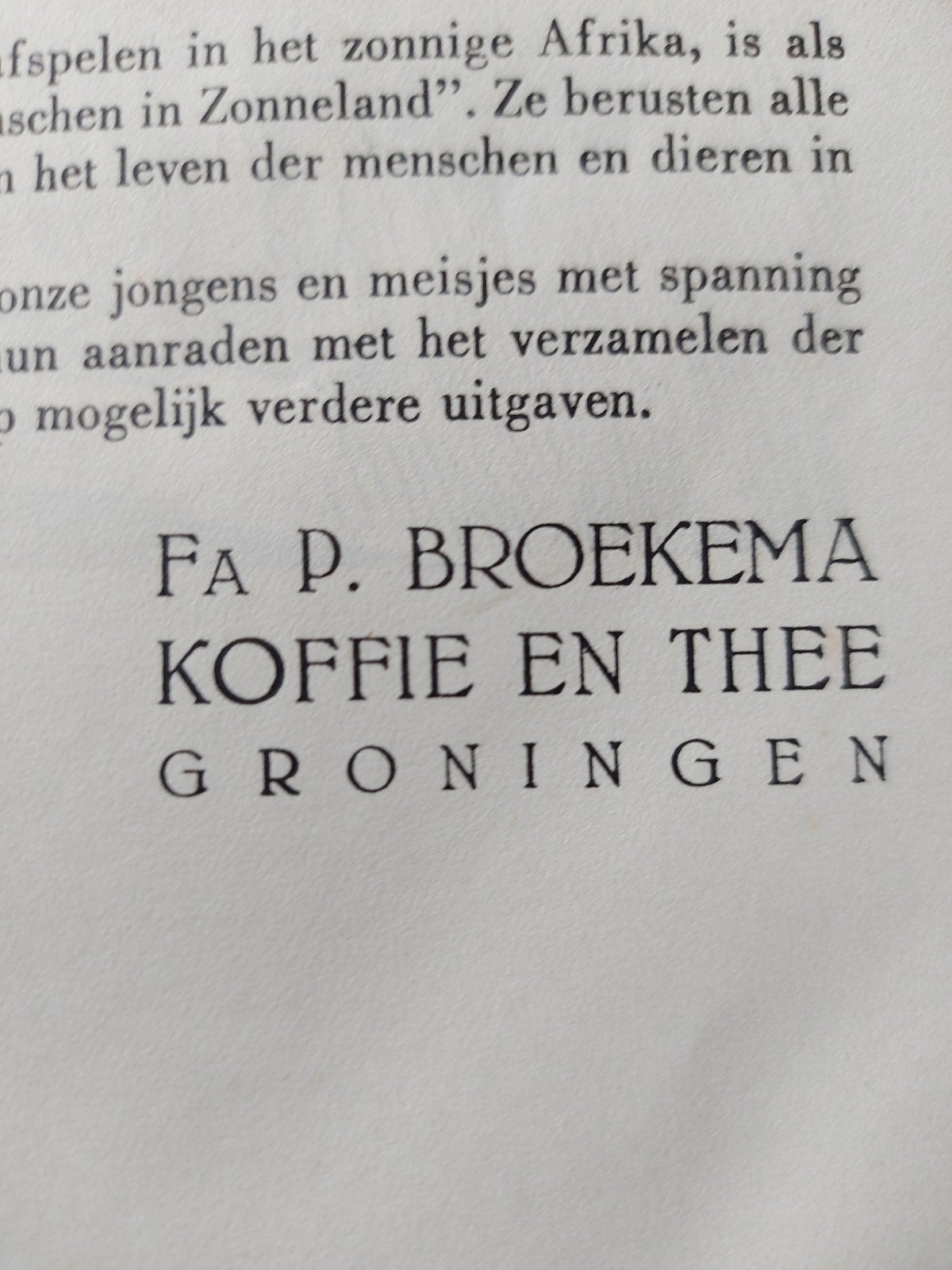pakjes koffie en thee boek de Zwarte menschen in Zonneland, Ophalen of Verzenden