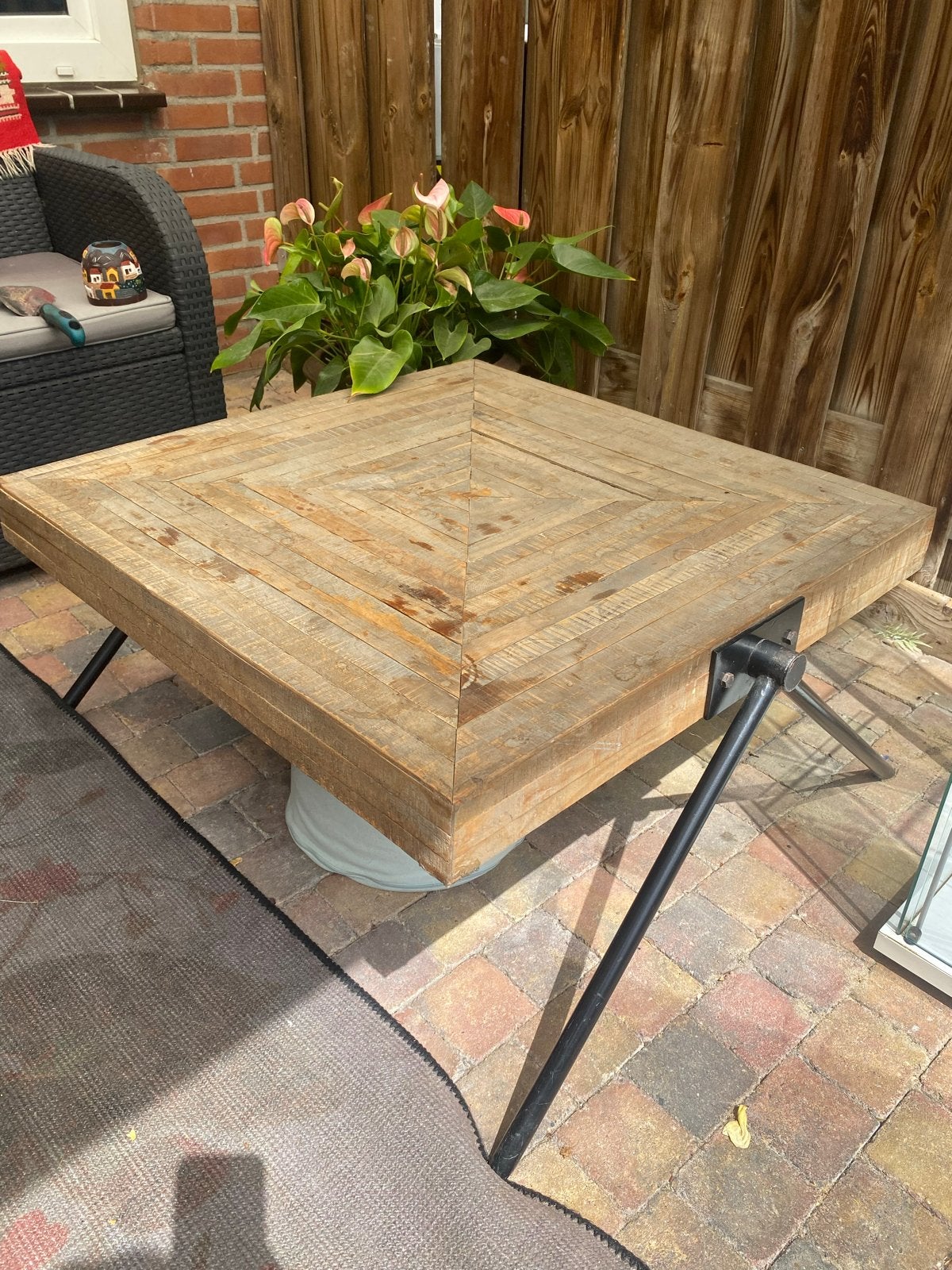 Salontafel 80x80 - Leuk model, opknapper gratis, Ophalen, Gebruikt, Vierkant, 50 tot 100 cm