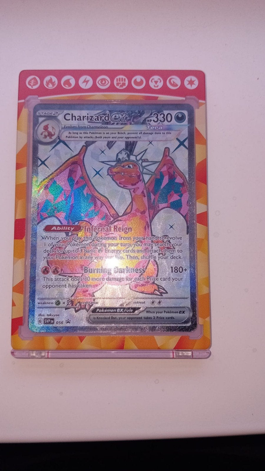 Charizard ex Tera Pokémon Kaart SV P IN 056, Ophalen of Verzenden, Zo goed als nieuw, Losse kaart