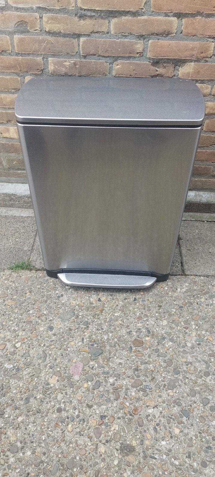 Simplehuman r.v.s prullenbak, Huis en Inrichting, Woonaccessoires | Prullenbakken, 40 liter of meer, Ophalen of Verzenden, Minder dan 50 cm