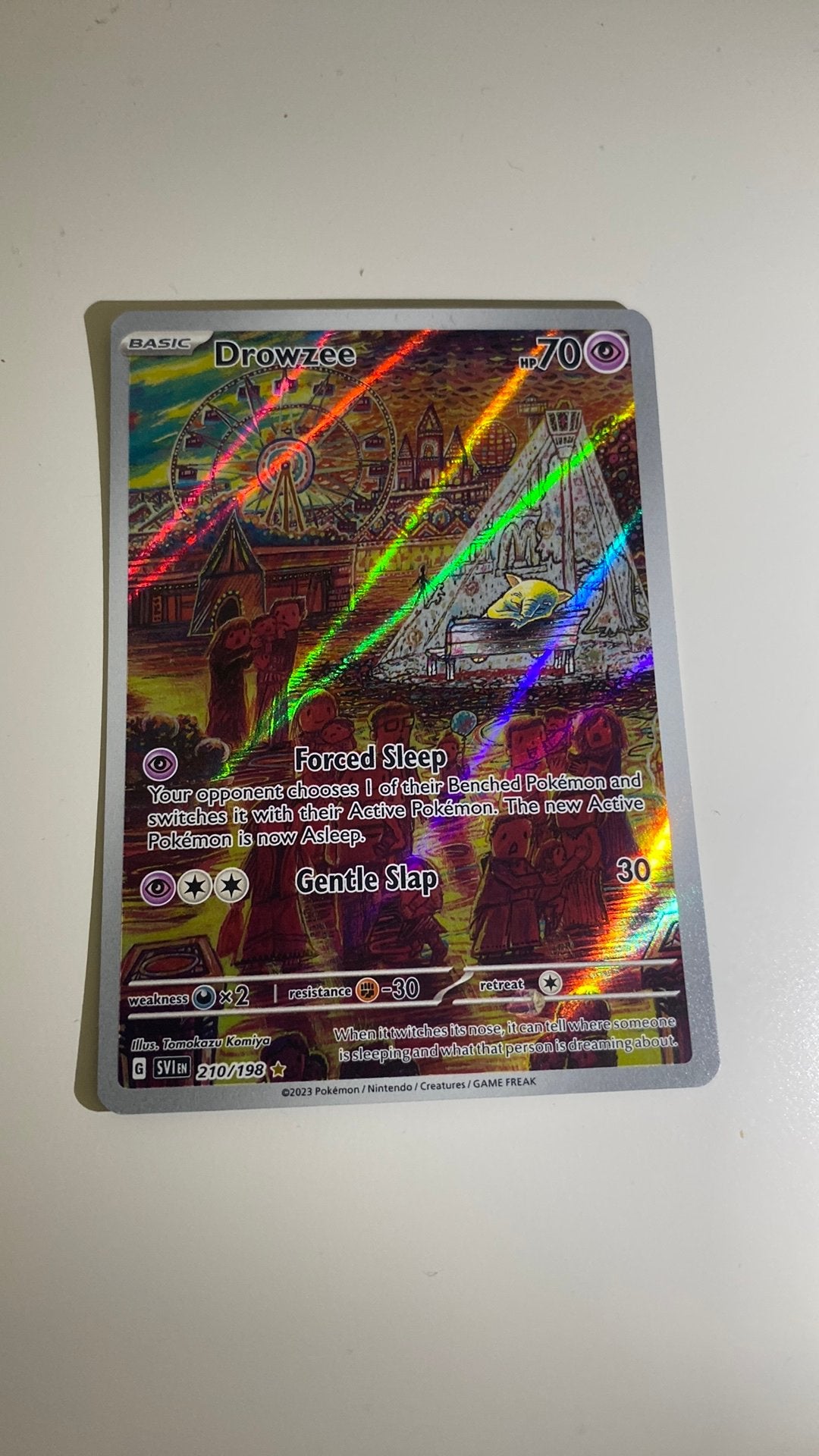 Pokemon kaart Drowzee Scarlet & Violet (210/198) - Foil, Ophalen of Verzenden, Zo goed als nieuw, Losse kaart, Foil
