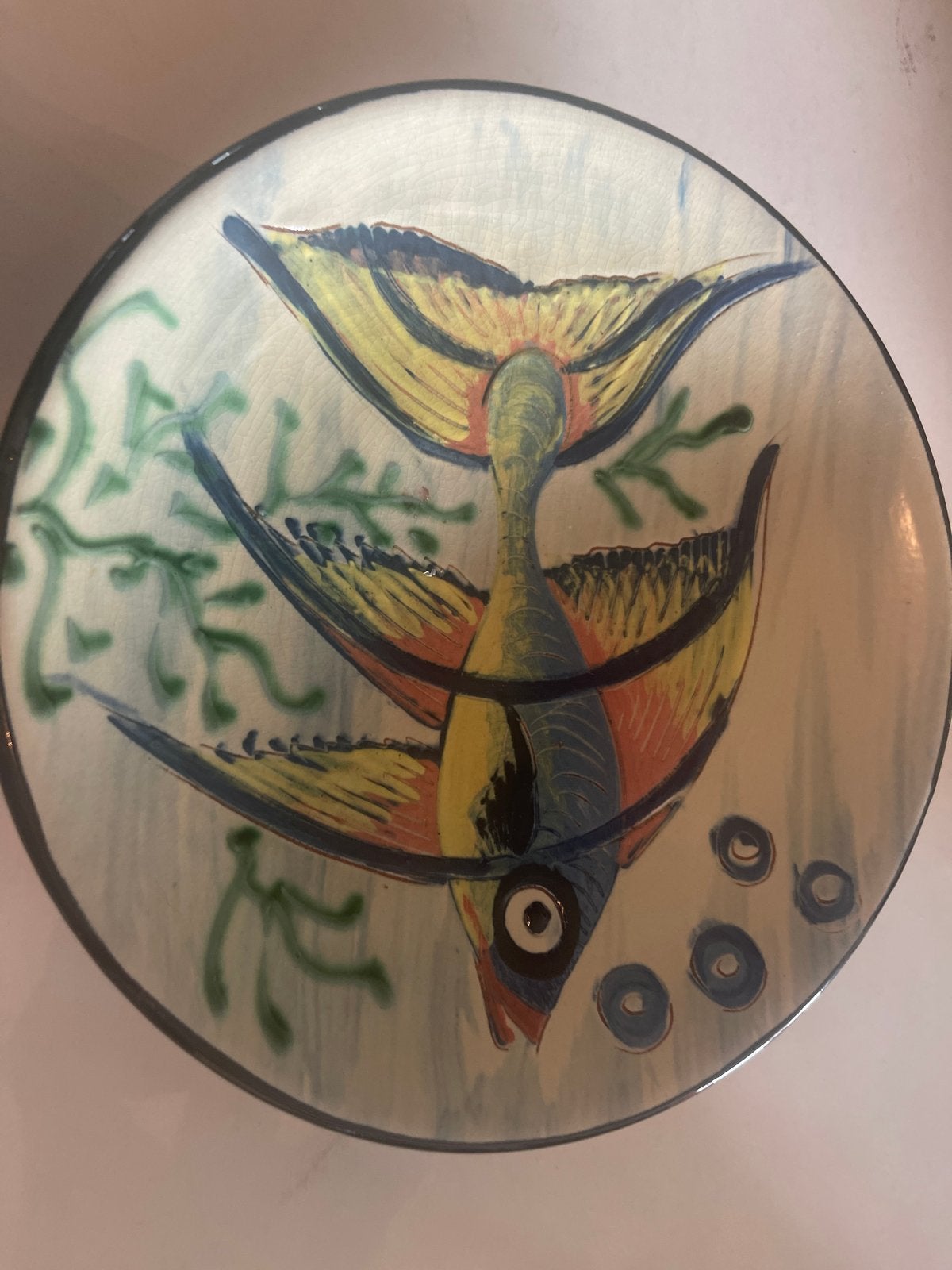 Handgeschilderd decoratiebord met vismotief, Ophalen