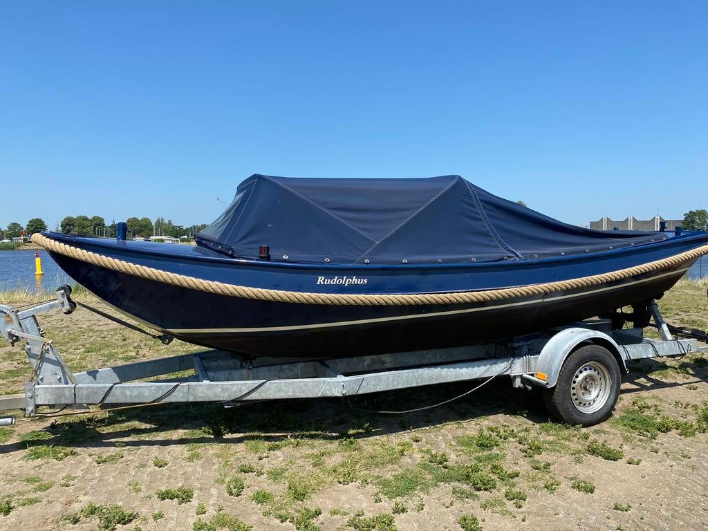 Sloep vlet blauw, Watersport en Boten, Ophalen, Staal, Binnenboordmotor, Diesel