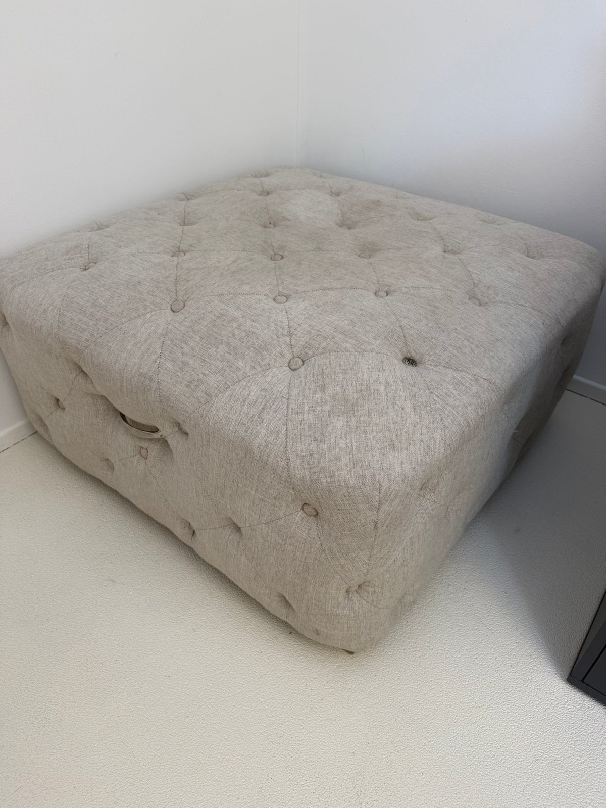Rivièra Maison Poef 90x90x45 - Stijlvol en Comfortabel, Ophalen, Gebruikt, Vierkant, 75 tot 100 cm