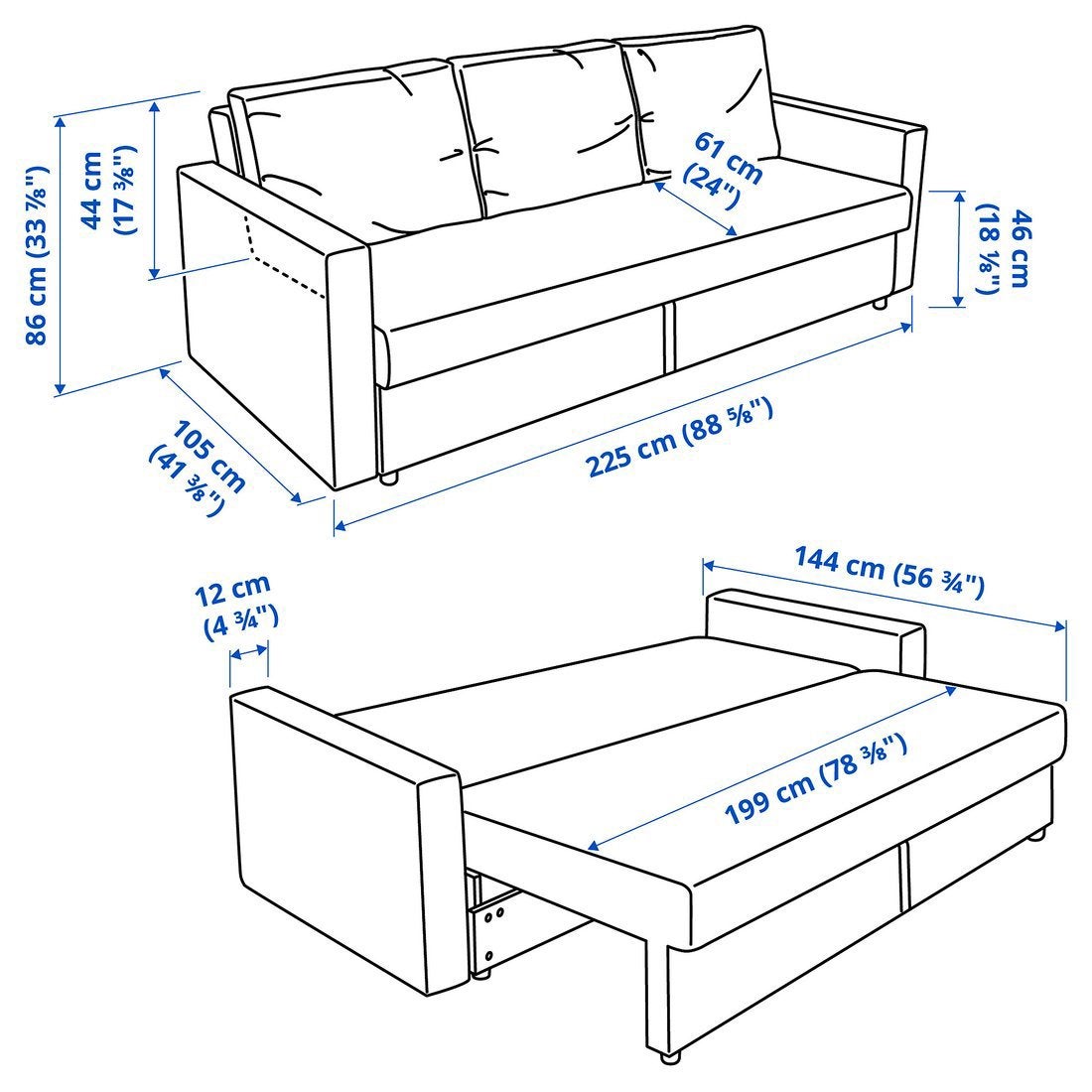 Foto 11 van FRIHETEN 3-zits slaapbank, Faringe lichtgrijs sofabed