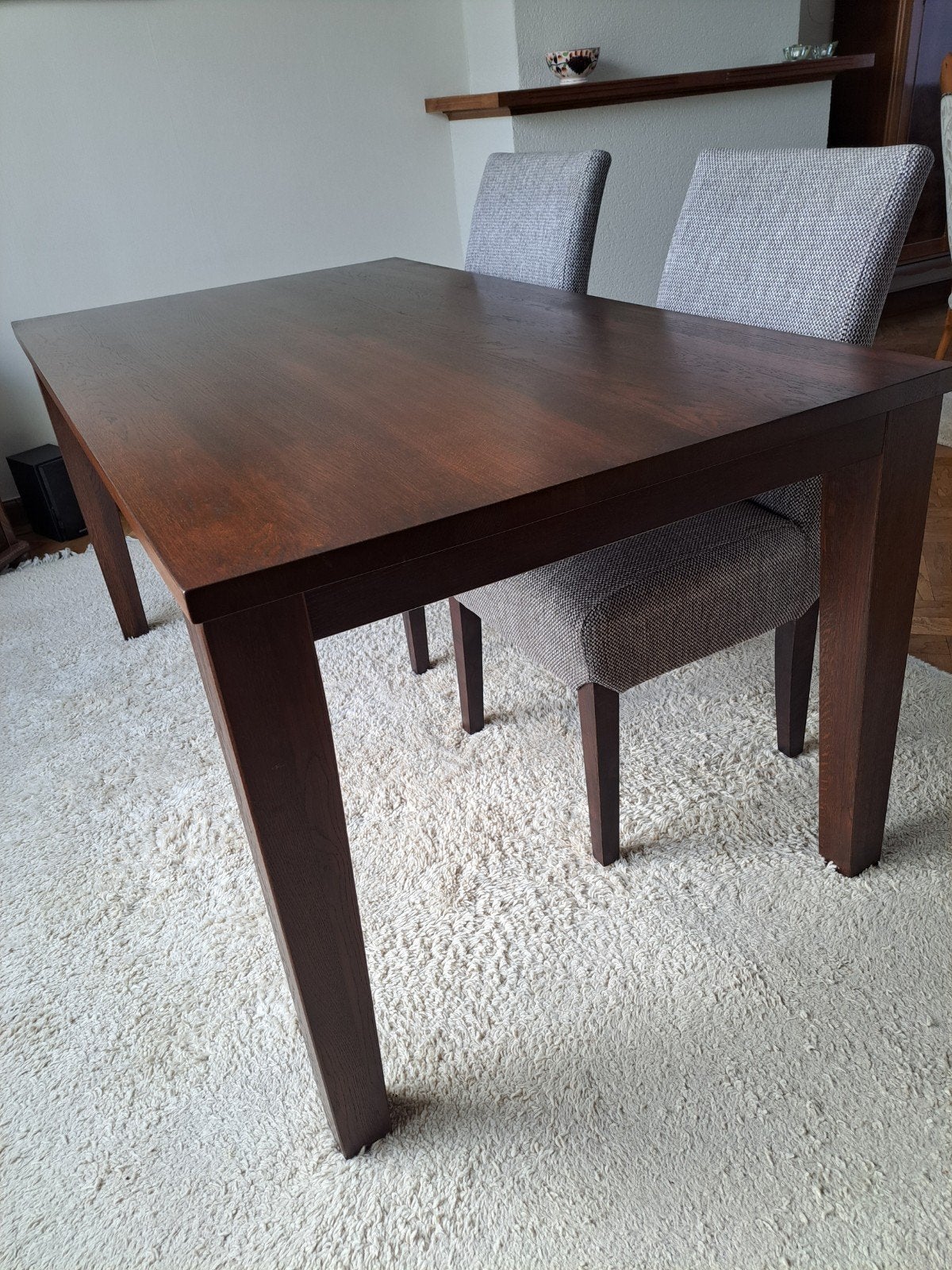 Eetkamer tafel, eiken, koloniale kleur. 160cm x 90cm, Huis en Inrichting, Ophalen, Eikenhout, 50 tot 100 cm, Zo goed als nieuw