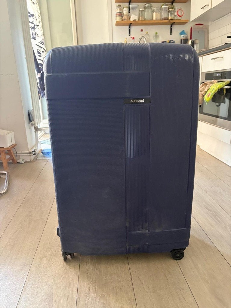 Paarse Decent koffer/trolley, Sieraden, Tassen en Uiterlijk, Koffers, Gebruikt, Hard kunststof, 45 tot 55 cm, 70 cm of meer