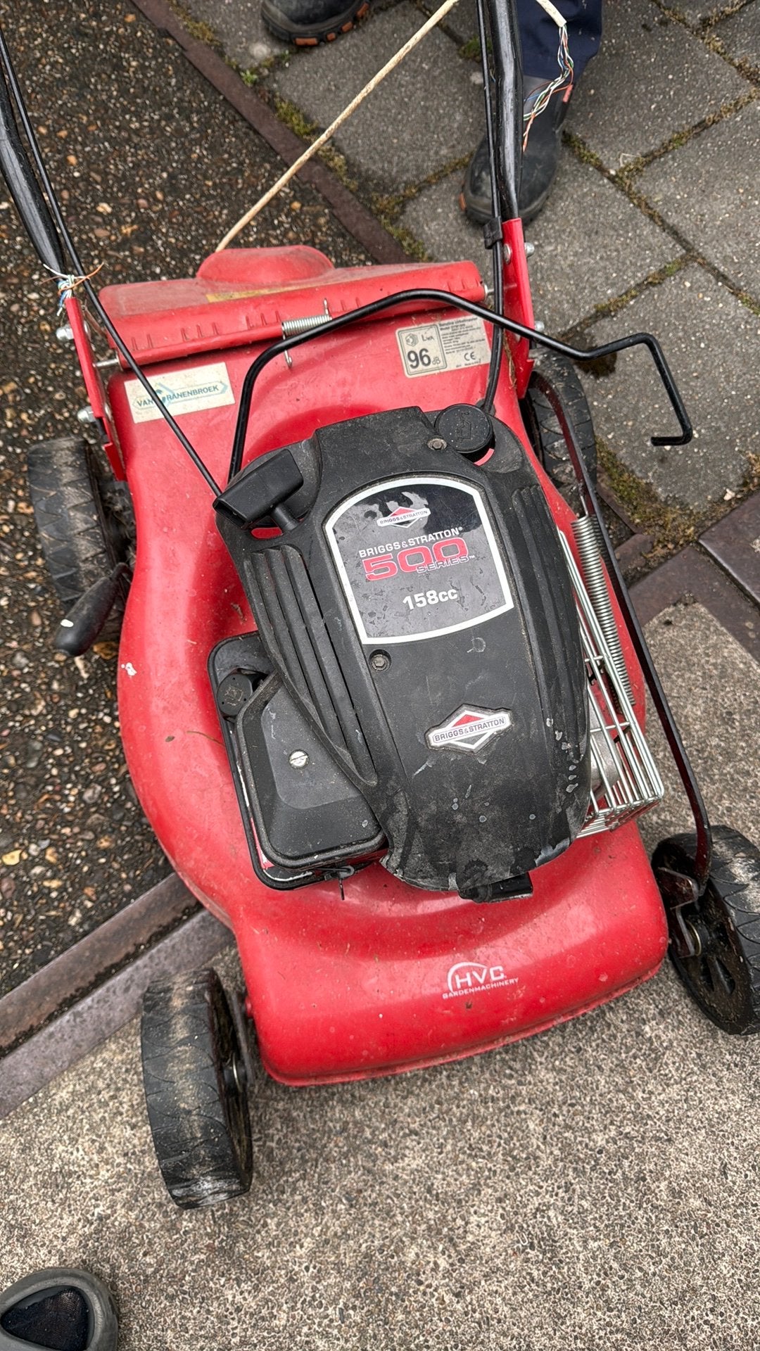 HVC Benzine Grasmaaier met Briggs & Stratton Motor, Cirkelmaaier, Gebruikt, Ophalen of Verzenden, Benzine-grasmaaier