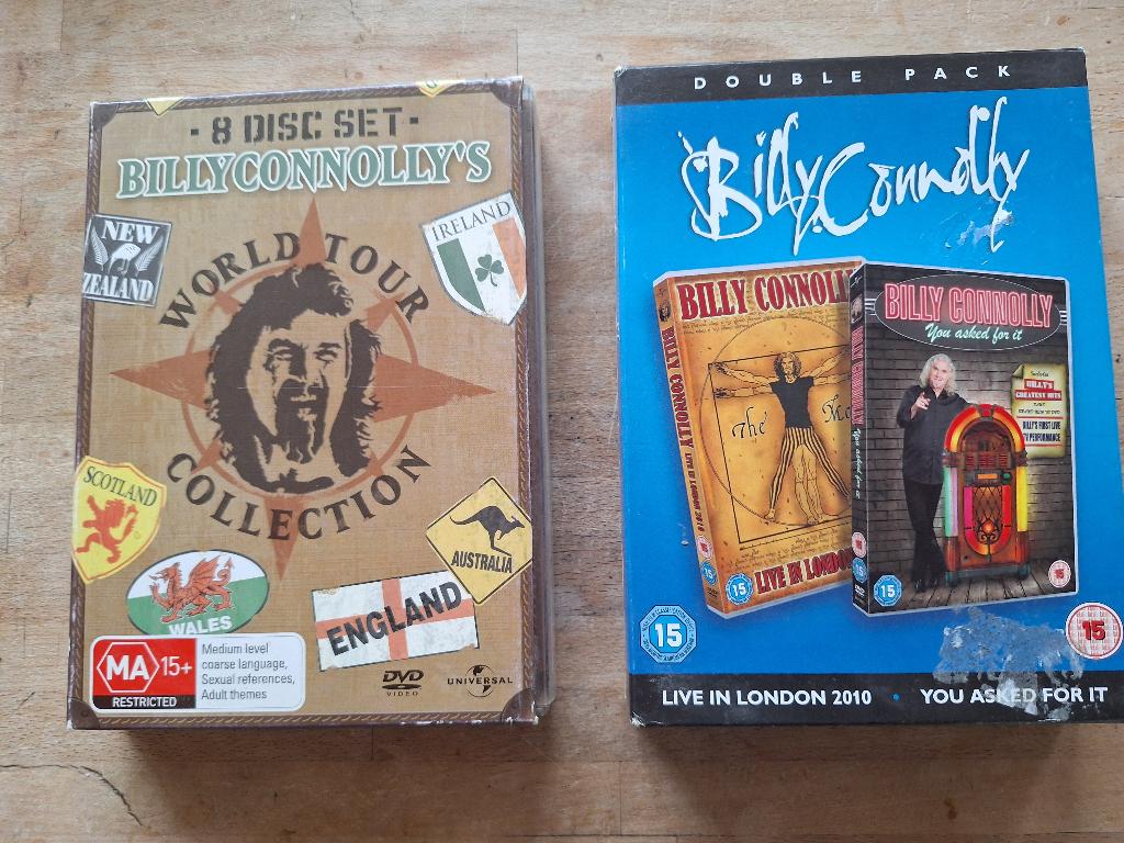 Billy Connolly's, 2 boxen, Vanaf 16 jaar, Ophalen of Verzenden, Gebruikt, Stand-up of Theatershow