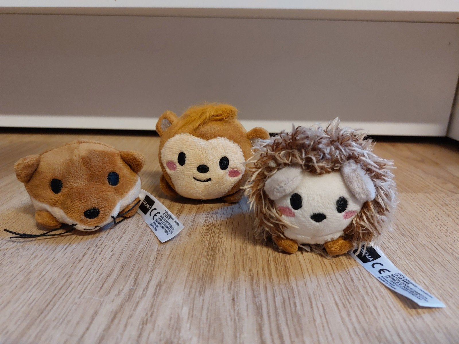 3x HEMA knuffeltje vos aap en egel, Ophalen of Verzenden, Overige typen