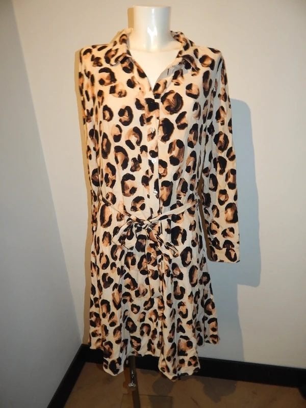 Fabienne Chapot door knoop jurk animal print ZGAN M