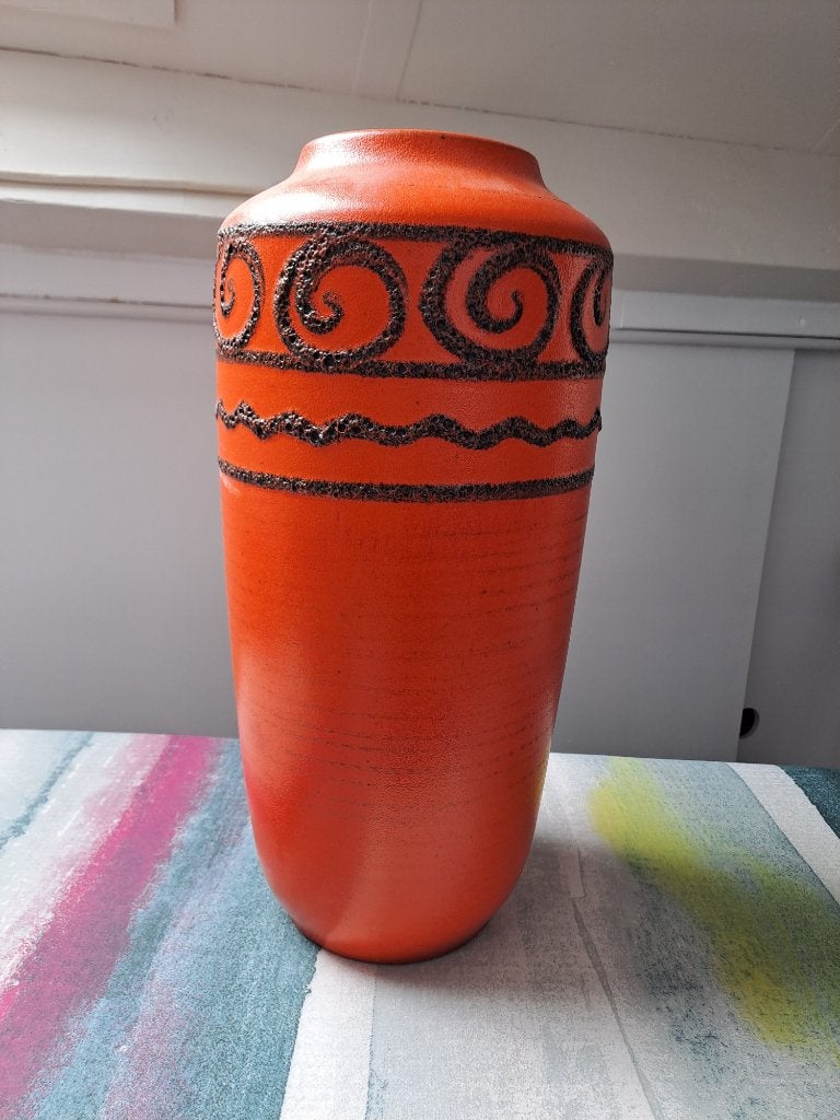 Vintage Vaas, Huis en Inrichting, Woonaccessoires | Vazen, Ophalen, 45 cm, Oranje, Zo goed als nieuw