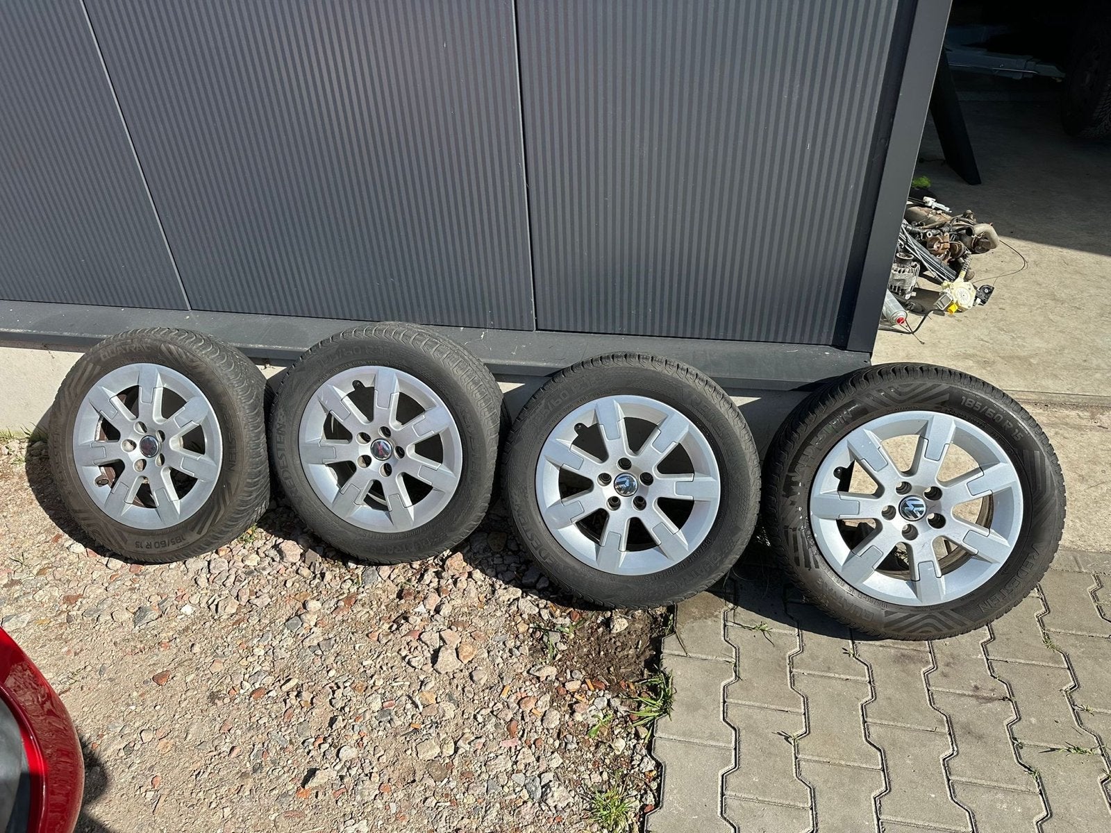 Originele Volkswagen Polo Velgen inclusief banden, Auto-onderdelen, Banden en Velgen, Gebruikt, 15 inch, Velg(en), Personenwagen