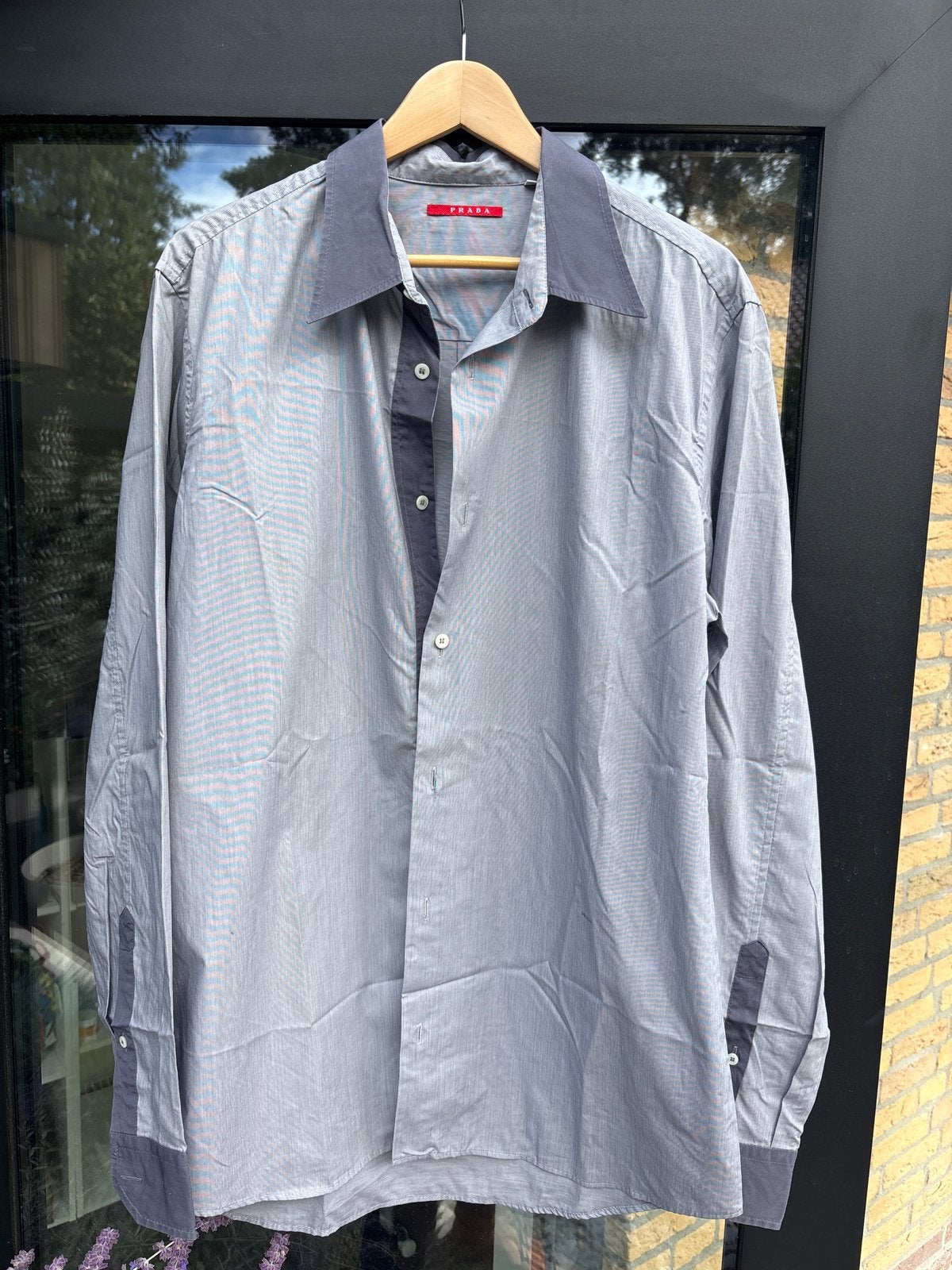 Prada hemd, Kleding | Heren, Ophalen of Verzenden, Zo goed als nieuw, Grijs, Halswijdte 43/44 (XL)