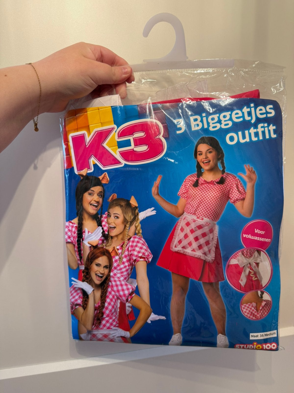 K3 drie biggetjes kostuum/jurk volwassenen, Ophalen of Verzenden, Zo goed als nieuw