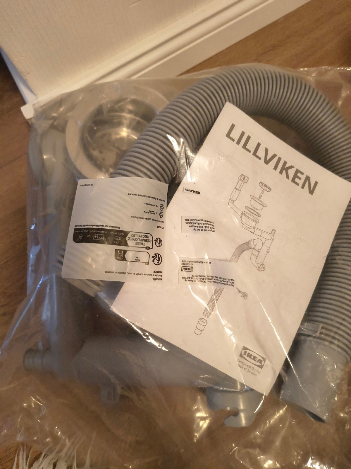 IKEA LILLVIKEN Afvoer/Sifon voor spoelbak nieuw, Doe-het-zelf en Verbouw, Buizen en Afvoer, Ophalen