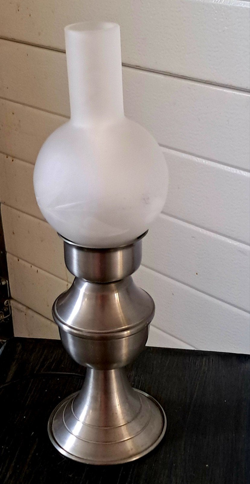 Mooie Antieke tinnen lamp, Ophalen, Zo goed als nieuw, Minder dan 50 cm