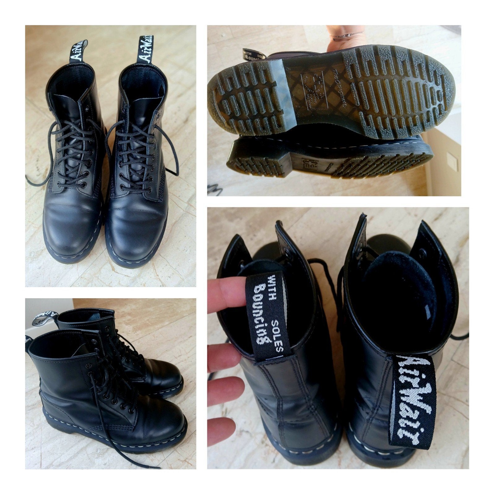 Dr Martens Air Wair boots maat 41 met wit stiksel, Kleding | Dames, Schoenen, Zwart, Lage of Enkellaarzen, Ophalen of Verzenden