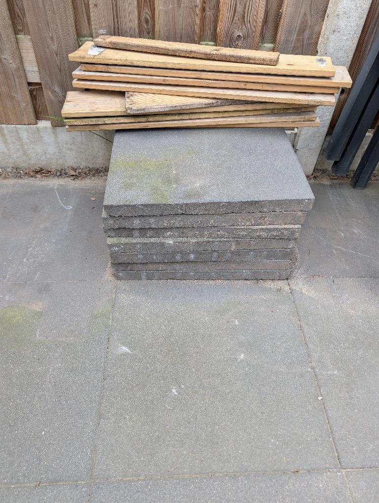 tuintegels , stenen, Ophalen, Gebruikt, Beton, Terrastegels