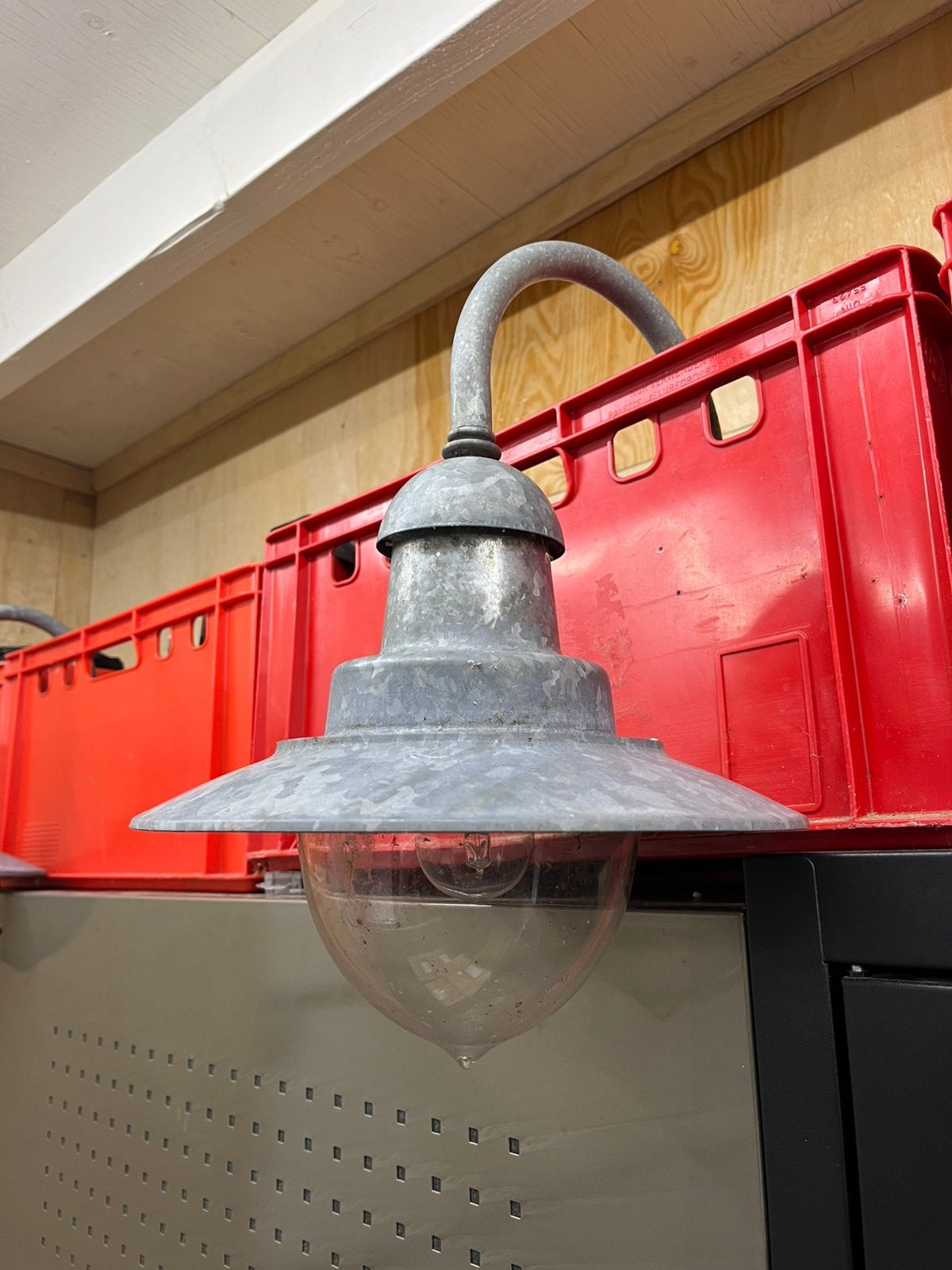 Vintage stal lampen / buitenlampen - Zink, Ophalen of Verzenden, Zo goed als nieuw