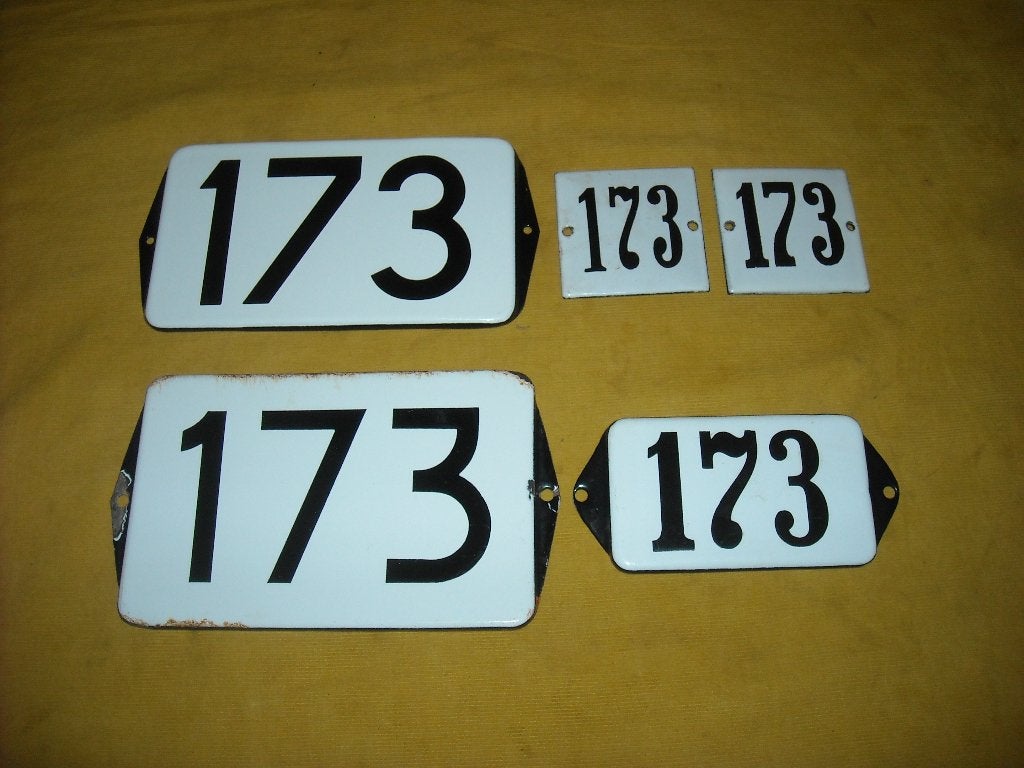 oud emaille huisnummer 173 ook 174 175 176 177 178 179 180 9, Ophalen of Verzenden