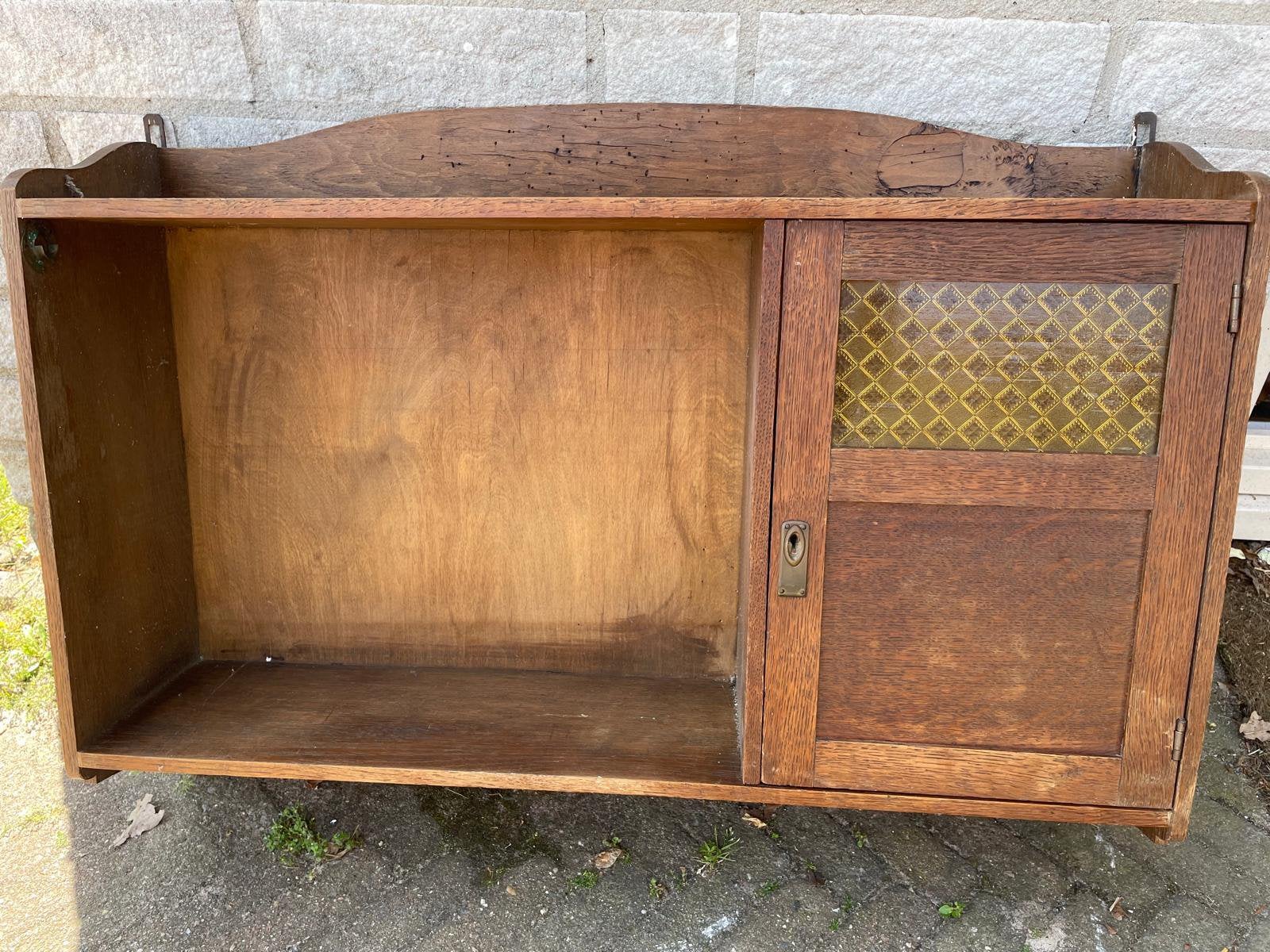 Bijbelkastje wandkastje met glas eiken, Ophalen