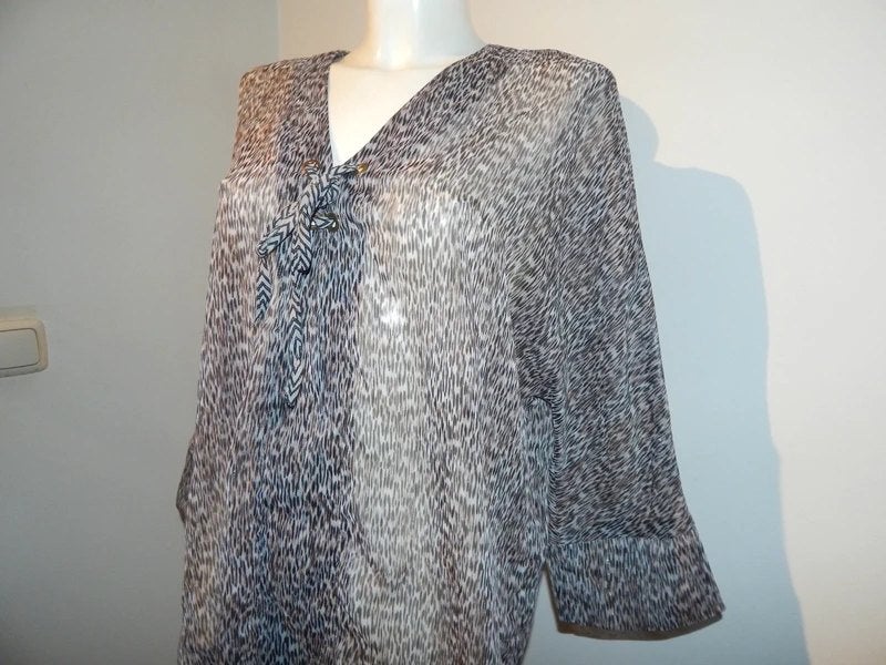 Studio Anneloes voile blouse top strik goud draad XL, Studio Anneloes, Maat 46/48 (XL) of groter, Zo goed als nieuw, Meerkleurig