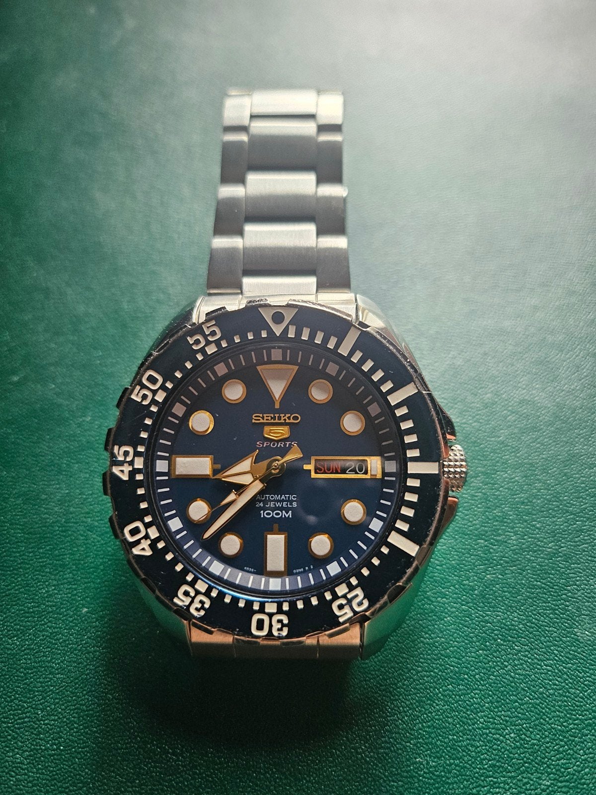Seiko 5 Sports 'Baby Monster' Automatisch Horloge, Seiko, Gebruikt, Blauw, IOS