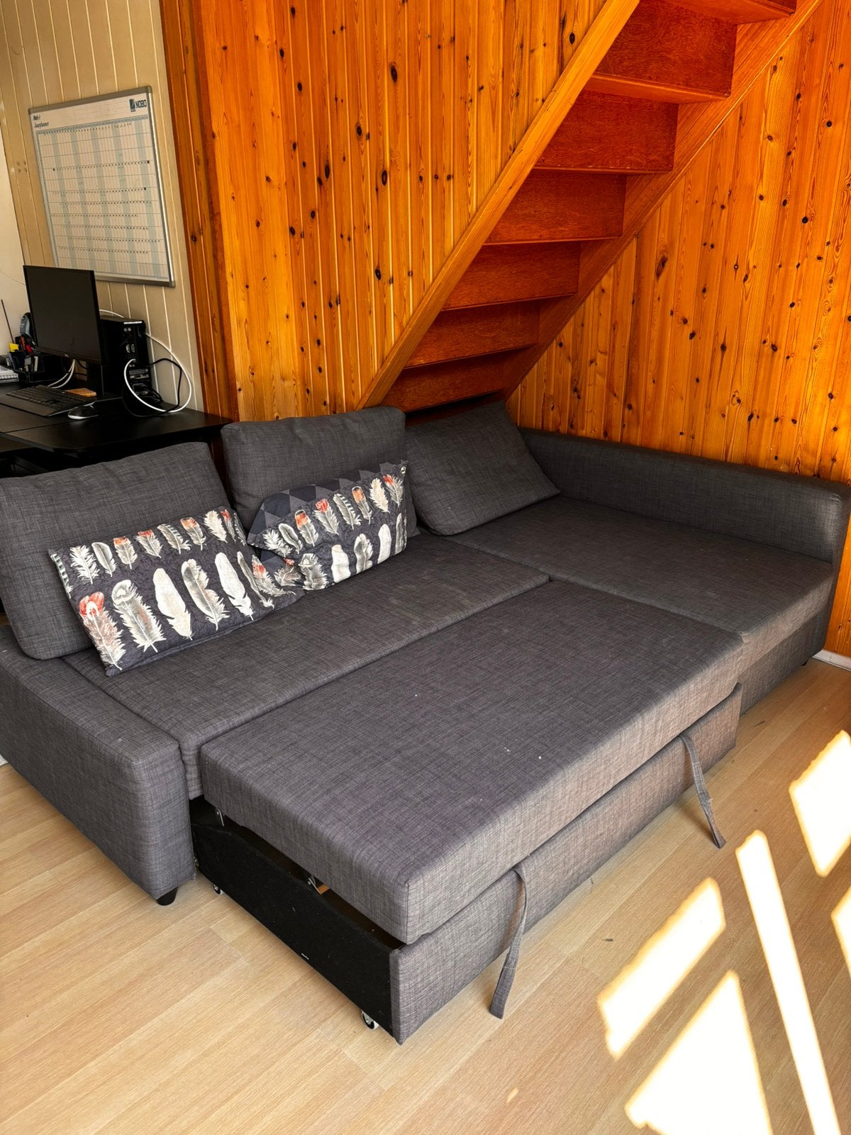 Slaapbank friheten ikea, Ophalen, Gebruikt, Blauw, Tweepersoons