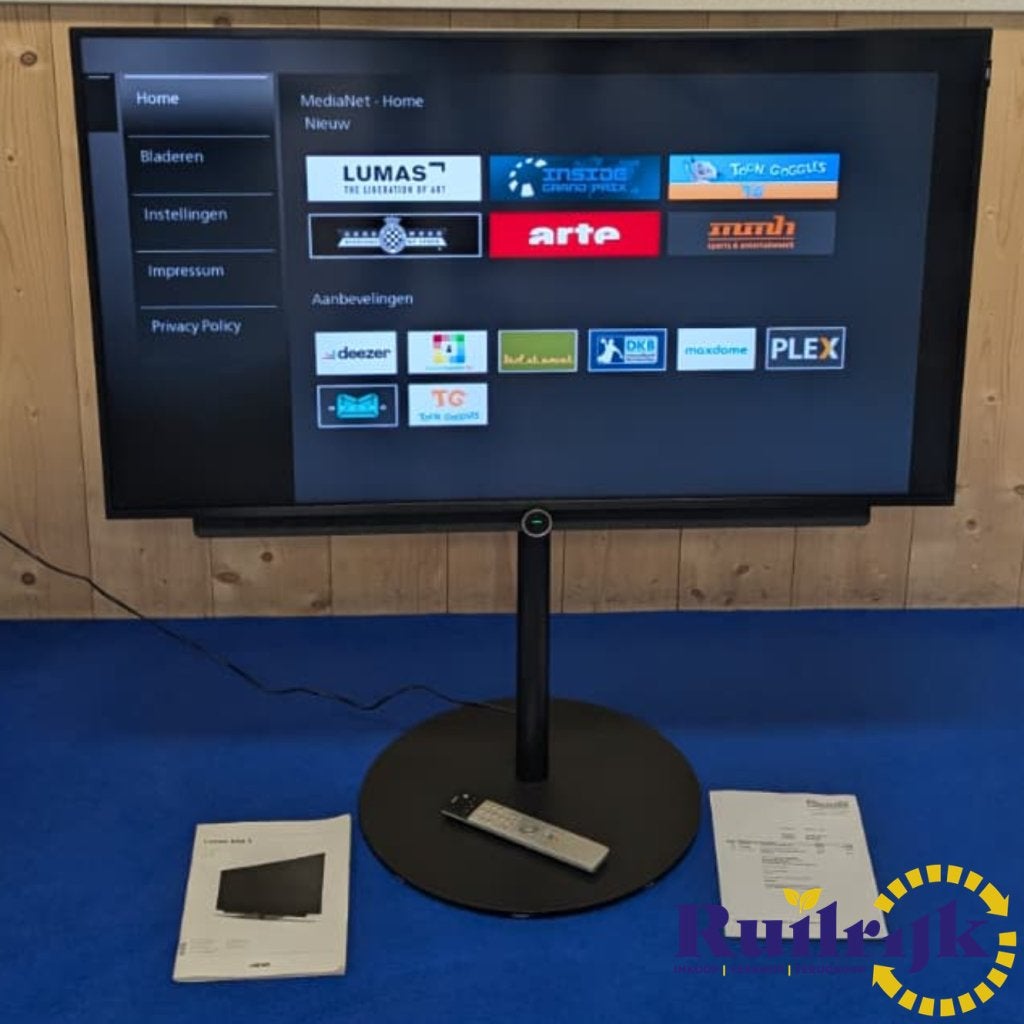 LOEWE Bild 3.49 Televisie met voet 4K Ultra HD Smart + Bon, Audio, Tv en Foto, Flex Ltd., Zo goed als nieuw, https://flex.com/contact-us
