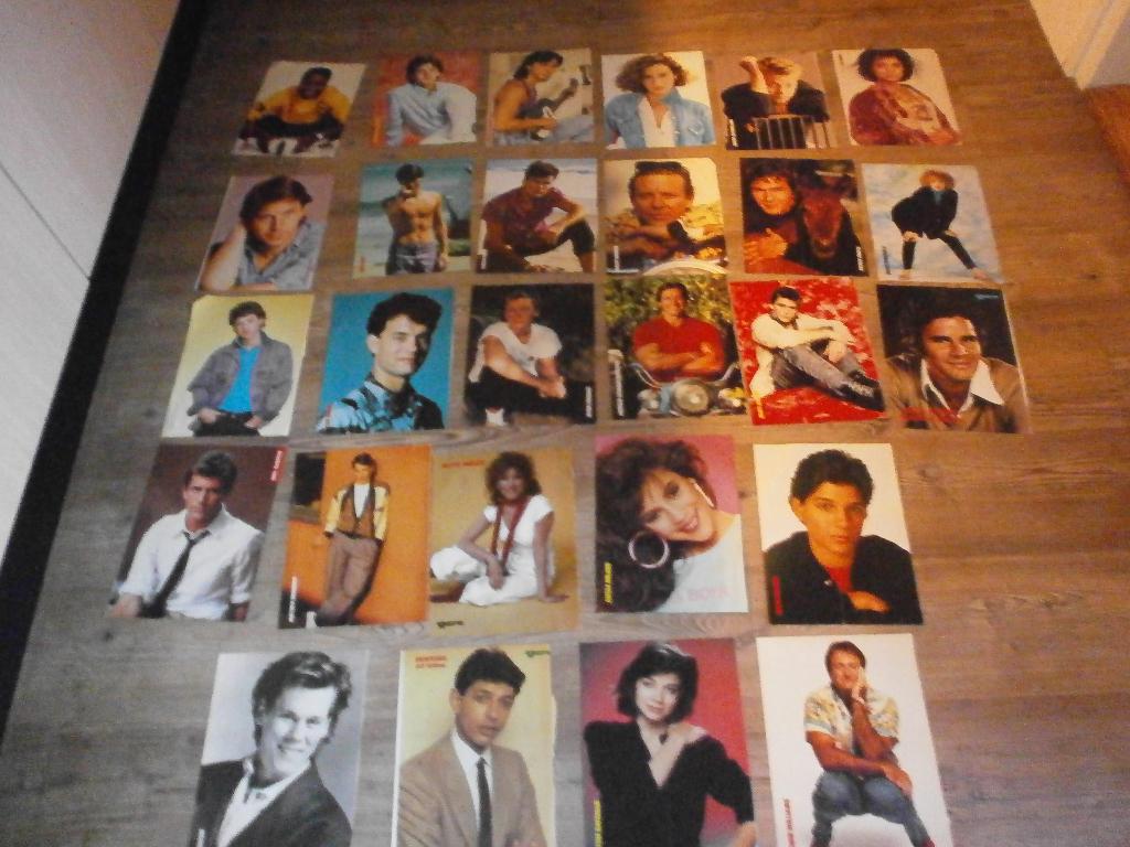 27 a4 posters buitenlandse acteurs en actrices jr 80, Verzamelen, Verzenden, Zo goed als nieuw, A1 t/m A3, Film en Tv