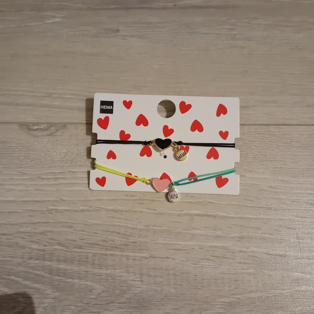 Moeder Dochter Armbandjes - HEMA Mama & Mini Set, Zwart, Nieuw, Ophalen of Verzenden, Elastiek