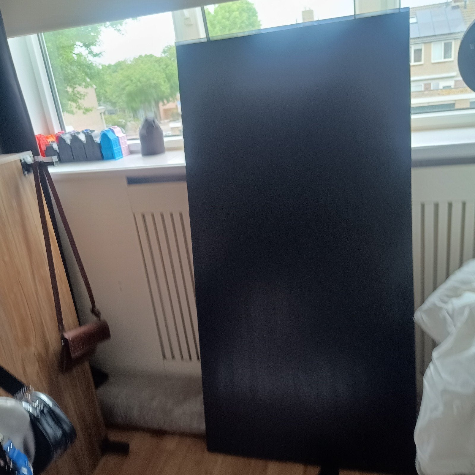 IKEA LINNMON Bureau/Tafelblad Zwart - 150/75cm, Ophalen, Zwart, Gebruikt, Spaanplaat of MDF