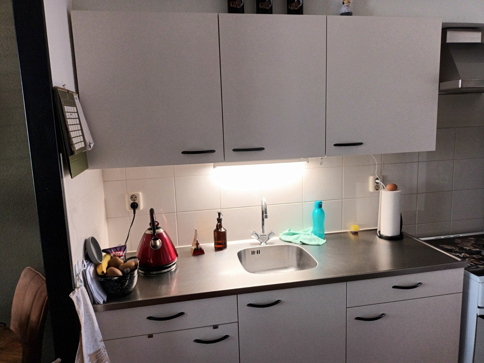 te koop keuken blok izgst  ( keller)^, Huis en Inrichting, Keuken | Complete keukens, Ophalen, Wit, Enkelwandige keuken, Zo goed als nieuw