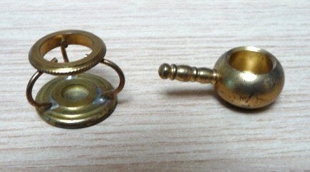 Miniatuur Koperen Komfoor met Pan, Antiek en Kunst, Ophalen of Verzenden, Koper