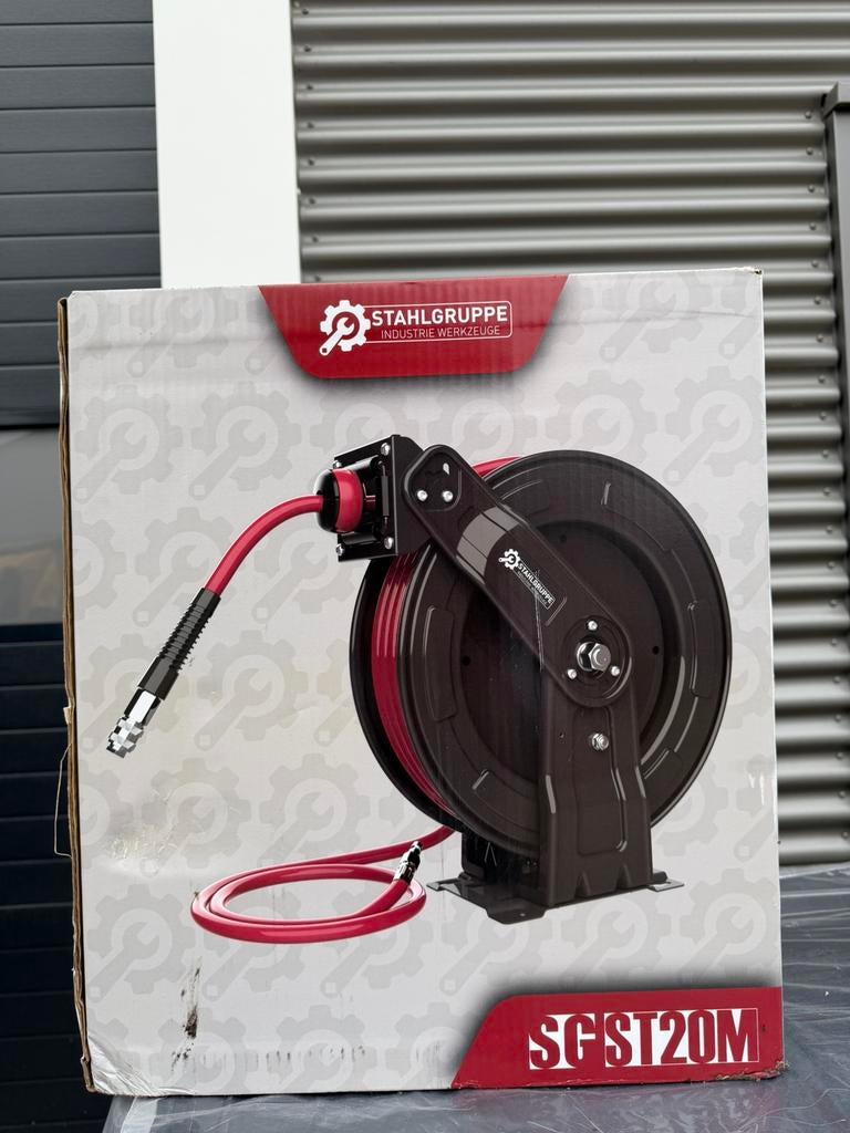 Stahlgruppe Automatische Luchtslanghaspel 20M Nieuw, Auto diversen, Autogereedschap, Ophalen, Zo goed als nieuw
