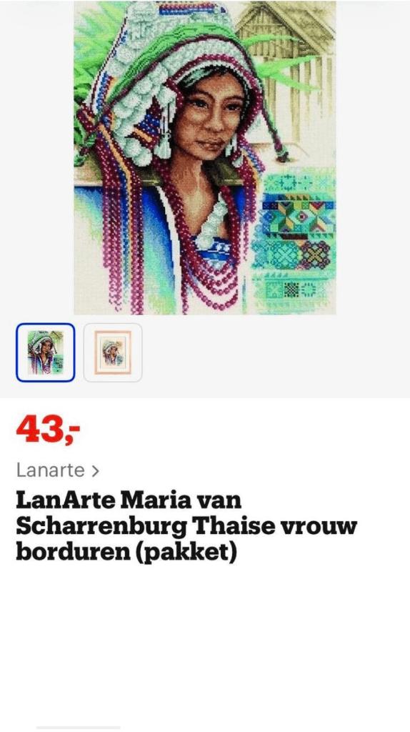 BORDUURPAKKET LANARTE M.v. SCHARRENBURG THAI WOMAN, Verzenden, Nieuw, Handborduren, Borduurpakket