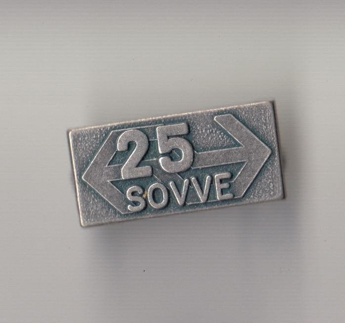 NS Nederlandse Spoorwegen logo 25 SOVVE broche, Gebruikt, Niet vindbaar, Niet vindbaar, Speldje of Pin