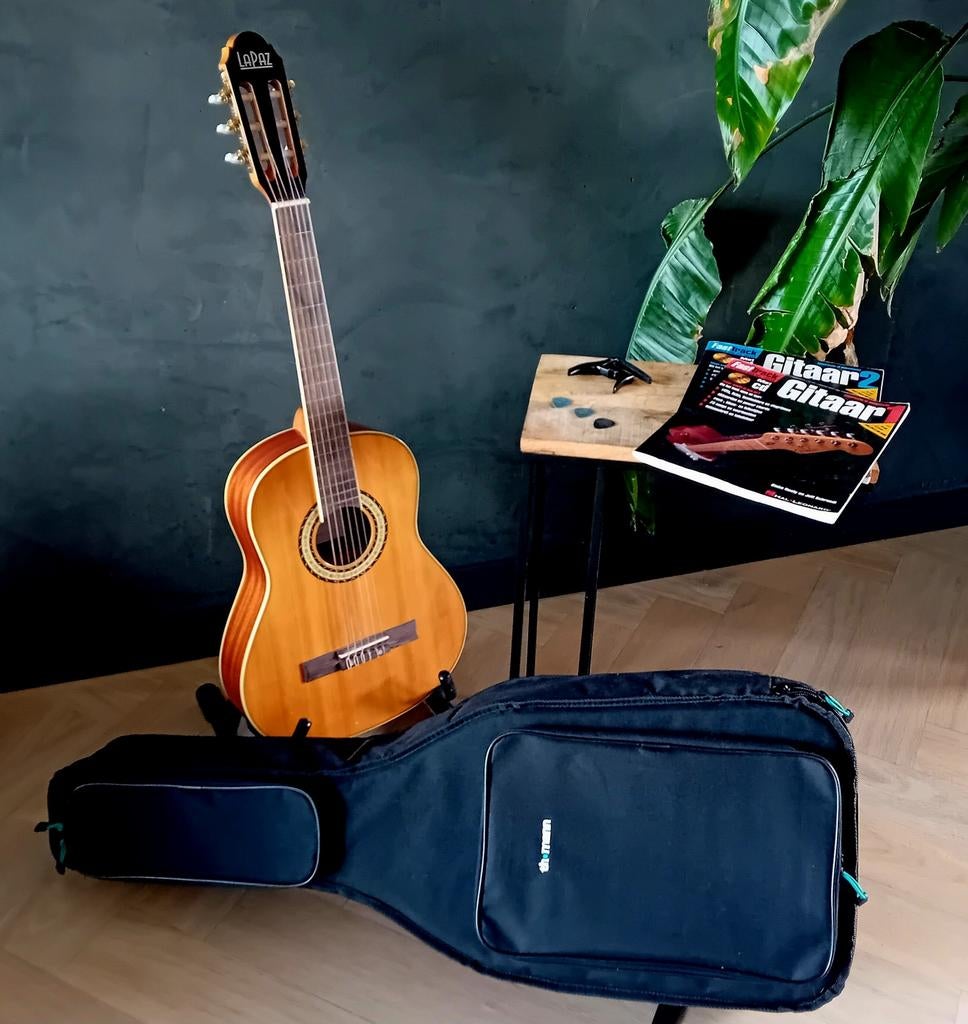 ¾ LaPaz Kindergitaar incl. Standaard, hoes en accessoires., Muziek en Instrumenten, Ophalen, Zo goed als nieuw, Klassieke of Spaanse gitaar
